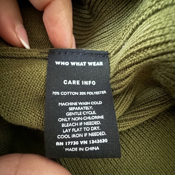 Who What Wear Olive Ruffle Sleeve Blouse - Picture 4 of 5